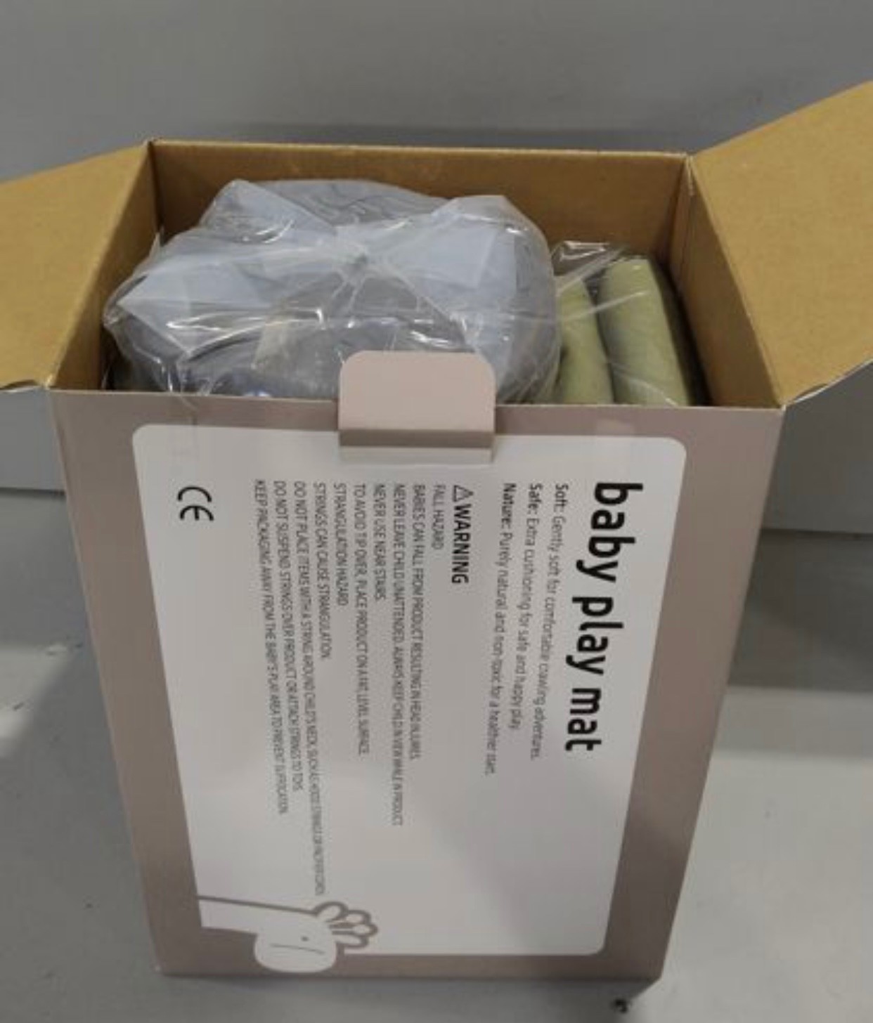 Vegan Leather Baby Play Mat, Wipe-Clean Play Mat for Floor, 50x50 in Thicken  