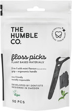 THE HUMBLE CO. Floss Picks Charcoal 50Pcs