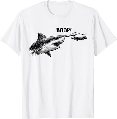 Boop Shark Meme Shark Humor Funny Hand Boop Nose Shark T-Shirt