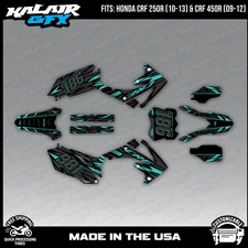 Kalair GFX Graphics Kit for CRF250R 2010-13 and CRF450R 2009-2012 Twitch - Teal