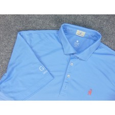 Johnnie-O Polo Shirt Mens Large Light Blue Performance Golf Poly Spandex