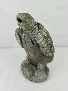 Vintage Concrete Turtle Pond Spitter Fountain Accessory 10.5” Statue Garden