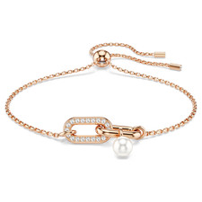 Image of Swarovski Constella Bracelet Crystal Pearl, Round Cut, White, Rose Gold BNIB