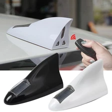 Car Solar LED Anti Collision Warning Light Shark Fin Antenna Lamp Accessories