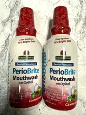 Pack 2 Nature's Answer PerioBrite Mouthwash with Xylitol Coolmint 16 fl oz 10/28
