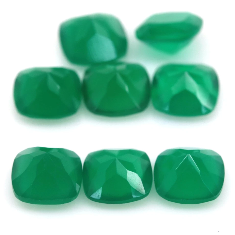 14.83 Ct. Unheated 8Pcs Green Agate Botswana Cushion - Image 3 of 4