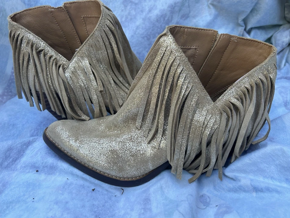 Jessica Simpson женщин новый шампанского бахрома Western ботинки, 7 М - Изображение 4 из 4