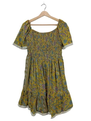 ISLA BONITA Robe d’été Dames Robe T EU 38 jaune primevère-bleu-rose élégant - Photo 1/4
