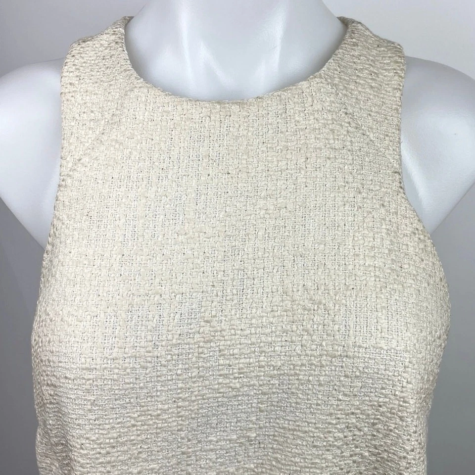 Mini vestido recto con cremallera trasera sin mangas cuello redondo negro crema talla 8 de ASOS Foto 3 de 4