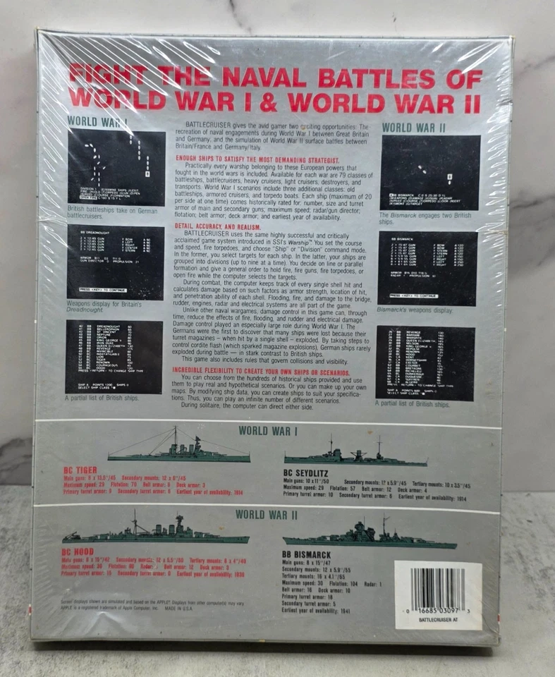 WWI WWII Battlecruiser - SSI Strategic Simulations Inc Game SSI Commodore 64 New - Image 2 of 4