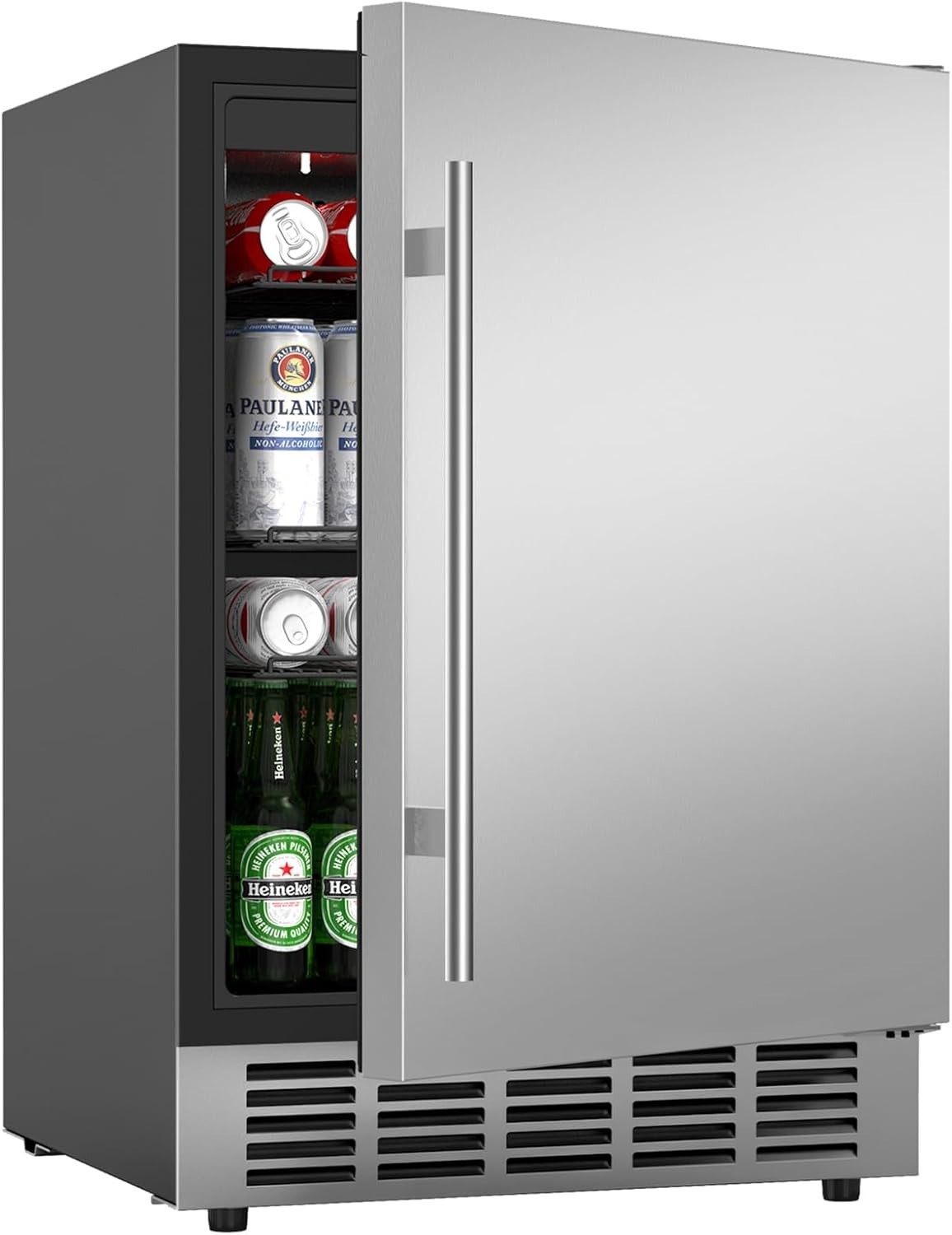 5.29 Cu.ft Beverage Refrigerator Cooler, 190 Can Undercounter Fridge Foam Door