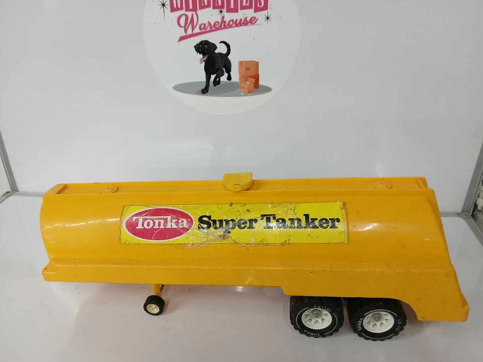 Remolque Tonka Super Tanker 20" largo vintage amarillo Foto 3 de 4