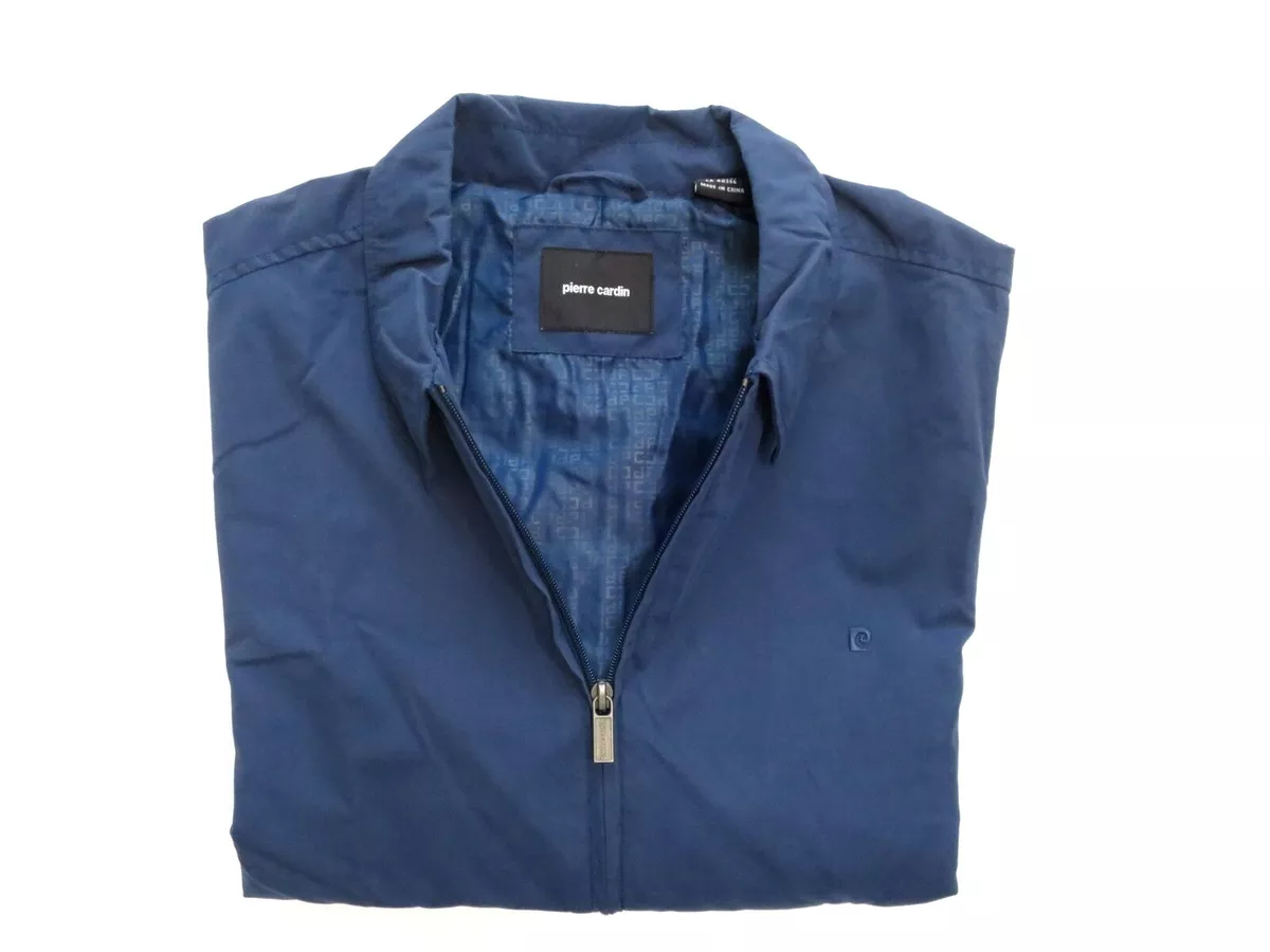 PIERRE CARDIN Spring Summer Jacket Logo Full Zip Light Coat Mens Navy Blue NEW