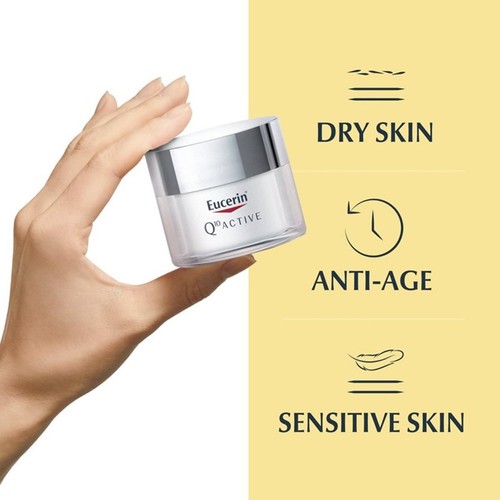 Eucerin Q10 Crema Giorno Antirughe Attiva Pelle Secca 50ml - Foto 4 di 6
