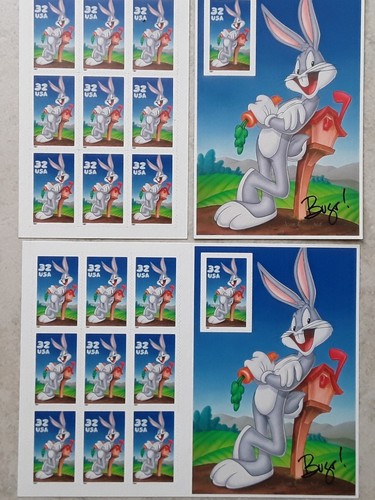 US Bugs Bunny & Sylvester And Tweety Bird Stamps 32¢ x 10 3 Sheets AP8 - Picture 2 of 4