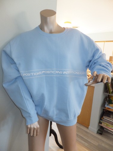 Ariana Grande Positions Crewneck Sweatshirt Light Blue SZ XL 2020 Tour NWOT NEW