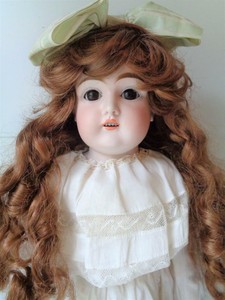 25-034-Antique-JDK-Kestner-13-German-Bisque-Young-Lady-Doll-Kid-Leather-Body-Teeth