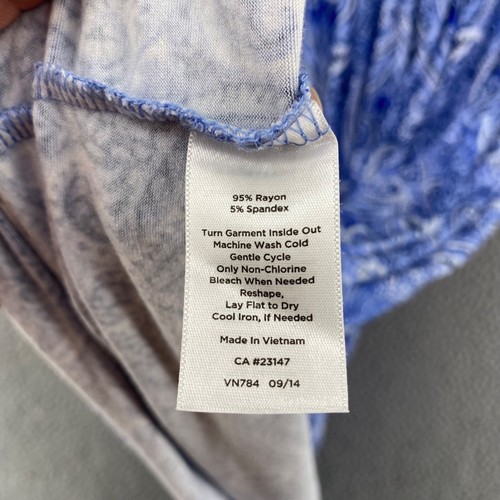 Abito Talbots donna extra large blu paisley maxi impero vita jersey elasticizzato - Foto 6 di 11
