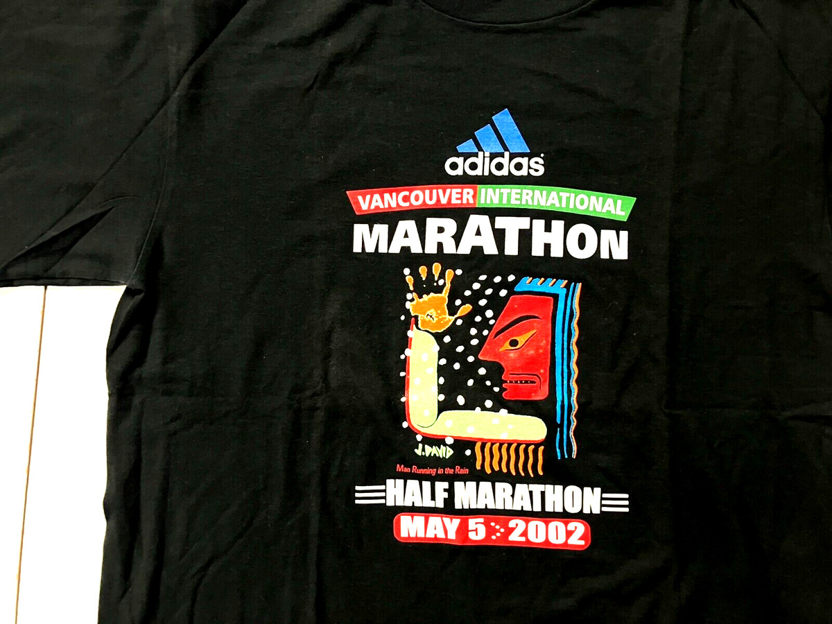 Vtg y2k 2002 VANCOUVER CANADA Adidas INTERNATIONAL HALF MARATHON Running Men's L View 2