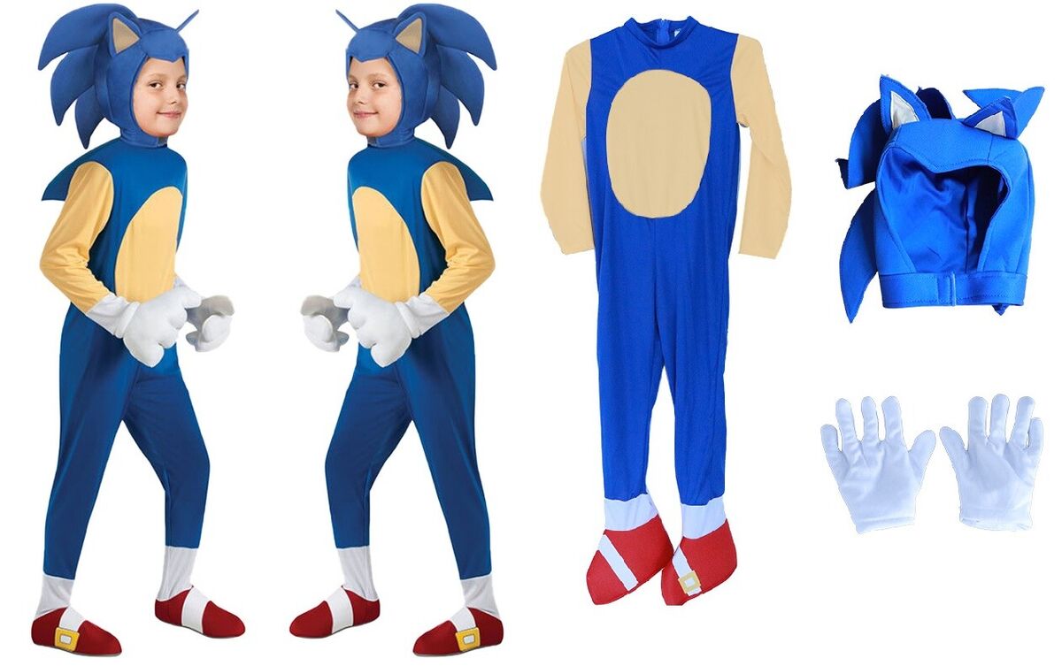 Boys Girls Sonic The Hedgehog Jumpsuit Cosplay Costume Fancy Dress