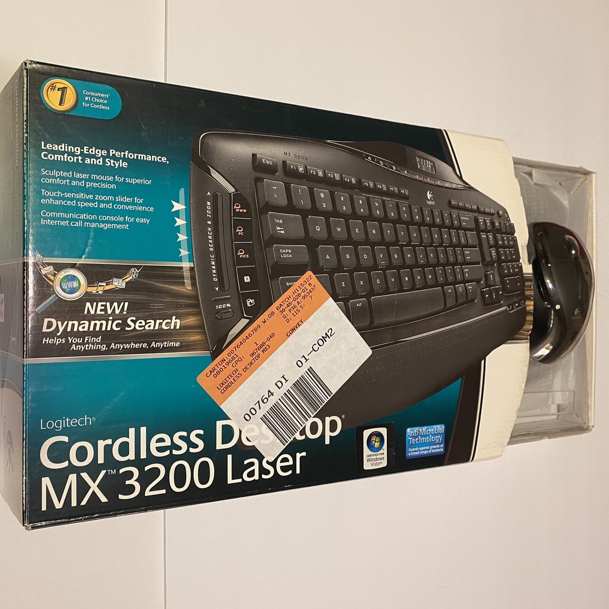 Logitech Keyboard Cordless Desktop MX 3200 Wireless Laser Mouse PC