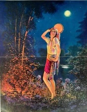 Dancing Gypsy Eyes, Vintage Goddard Art Deco Pin-Up Print, Collectible