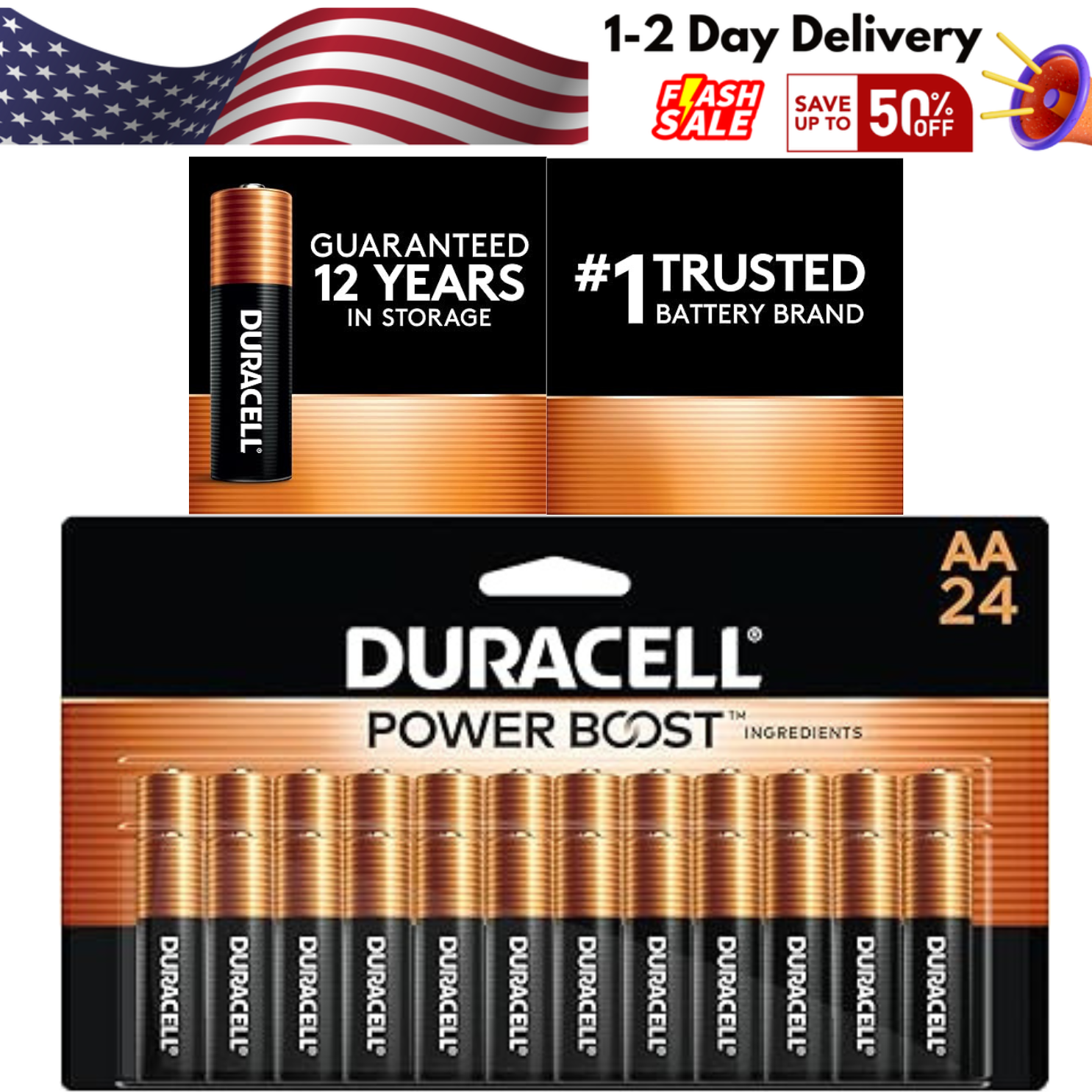 Duracell AA Batteries with Power Boost Ingredient Long-lasting Power-image