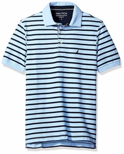 Nautica Mens Classic Fit Stripe Polo Shirt