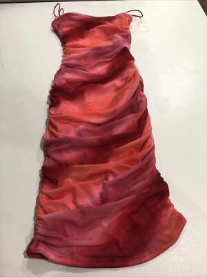Windsor Sunset Spaghetti Strap Scrunch Dress Large