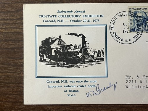 1973 Tri-State Collectors' Exhibition Souvenir Cover ~ Concord, NH ~ Signed - Picture 4 of 6