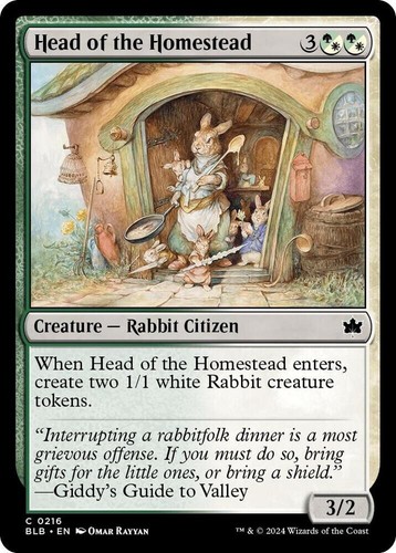 MTG (x4) Head of the Homestead (x4) Playset (Bloomburrow C#216) NM/LP
