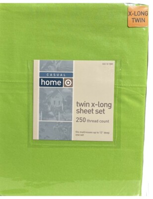 Casual Home Twin X-Long Dorm Sheet Set:  1 flat 1 fitted 1 Standard Pillowcase