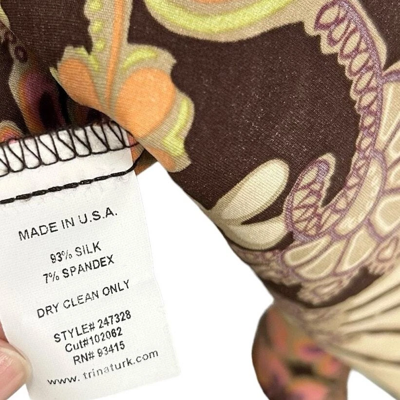 Falda Trina Turk Los Angeles Y2K Mezcla Seda Multicolor Estampado Floral 2 Foto 3 de 4