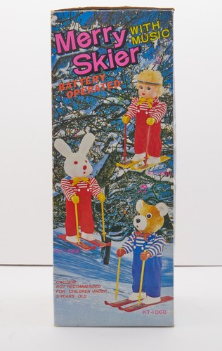 New Vintage Merry Skier Animated Santa Claus With Music Christmas Decorations - Picture 2 of 9