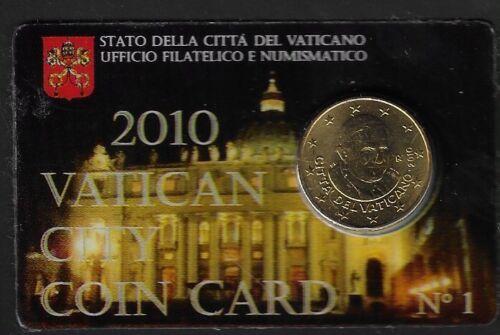 2010 Vaticano - Coin Card n. 1 50 centimes - Zdjęcie 1 z 2