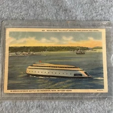 Vtg Postcard Kalakala Motor Ferry World's First Streamlined Vessel in Sleeve