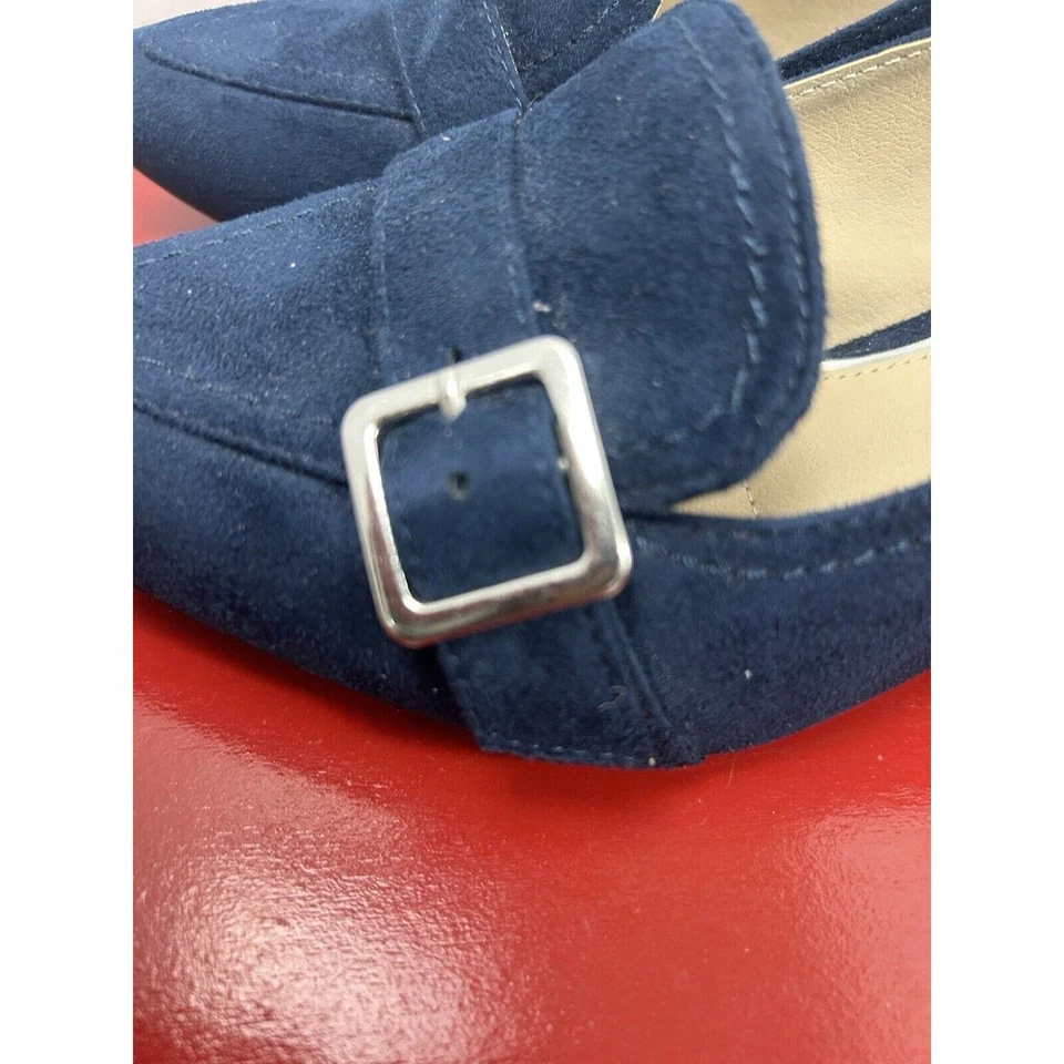 Zapatos mocasines Rialto para mujer tacones altos azul plata hebilla 8,5 M Foto 4 de 4