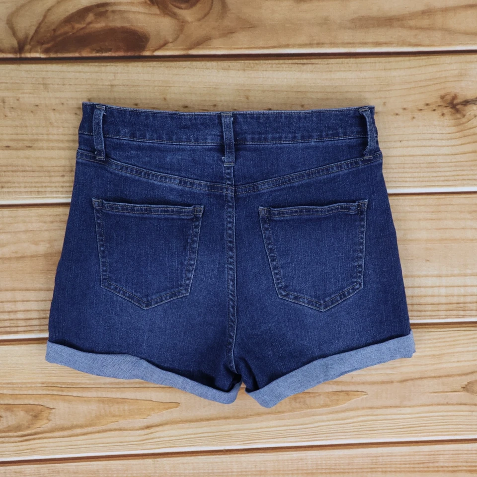 Pantalones Cortos de Jean No Boundaries Juniors Talla 9 Azul Mezcla de Algodón Puños Elastizados Bolsillos Foto 2 de 4