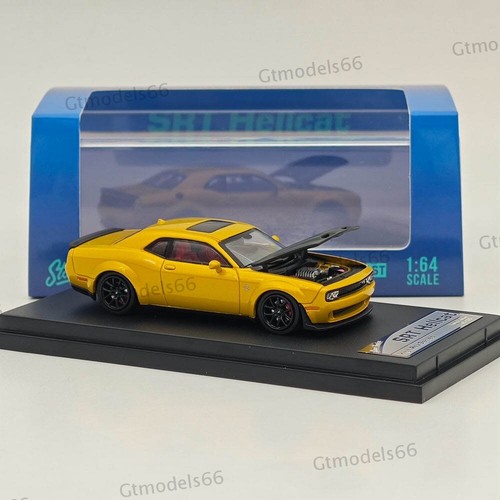 1:64 SH Dodge SRT Hellcat Hood Opens Yellow Diecast Models Car Collection - Picture 5 of 10