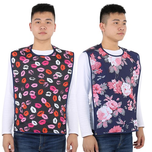 Adult Waterproof Mealtime Bib Double Layer Elder Dinning Clothes Protector
