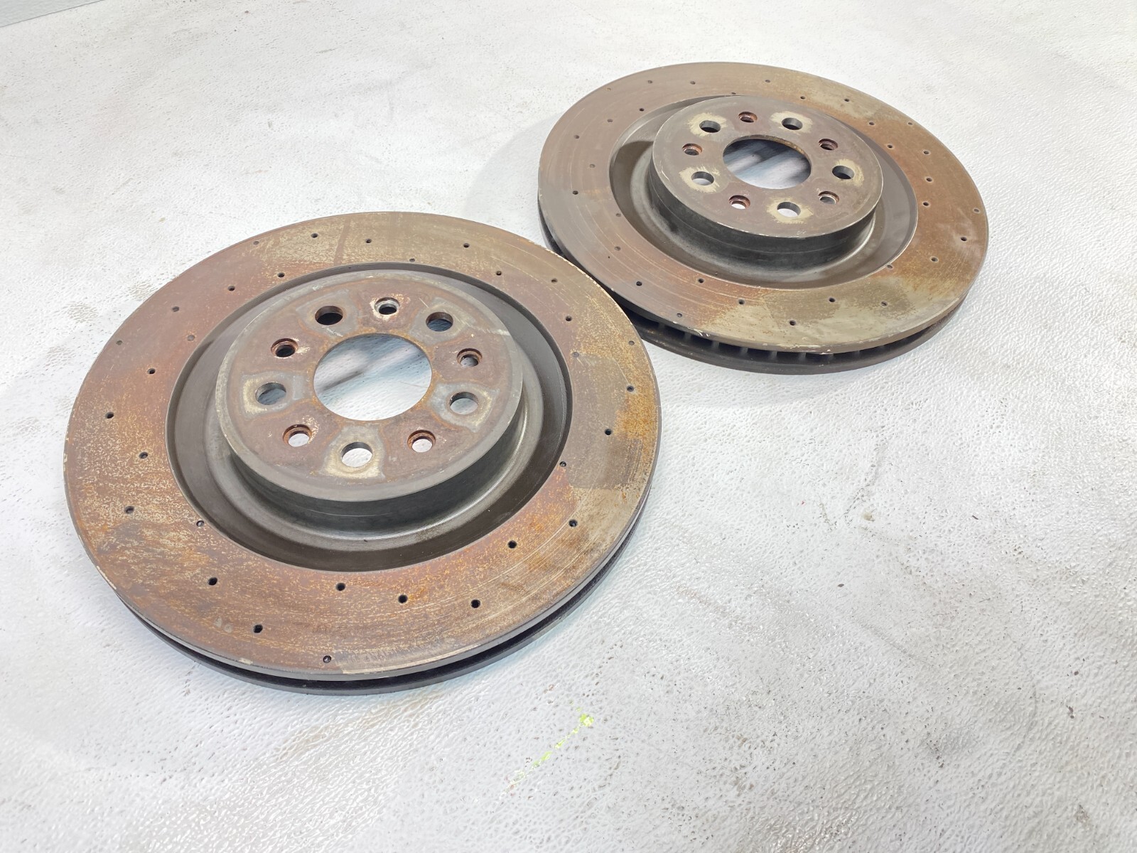 14-21 Maserati Quattro Ghibli Rear Left Right Slotted Brake Disc Rotor Set OEM✅