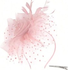 Fascinators Hats for Women Tea Party Headband Kentucky Derby Blush Pink
