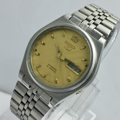 Seiko 5 Automatic 7019-8180 Day/Date Golden Dial Vintage Men's