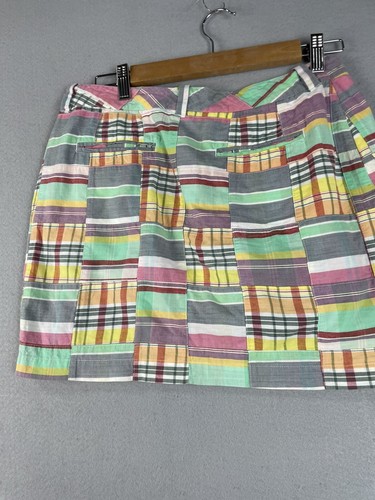 CAPE MADRAS Skirt 4 Elizabeth Maine Women's Plaid Cotton Patchwork Madras Mini - Picture 5 of 6