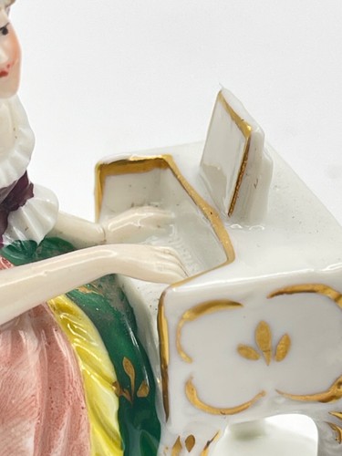 Antique Musician Chelsea Piano and Cello Player Pair 2 Porcelain Figurine - Picture 18 of 20