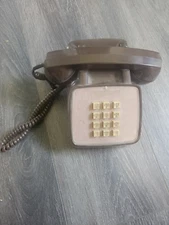 Vintage GTE Automatic Electric Model 80 Brown Pushbutton Desk Phone