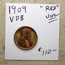 1909 VDB Lincoln Wheat Cent Red UNC Gem 1st Year Issue