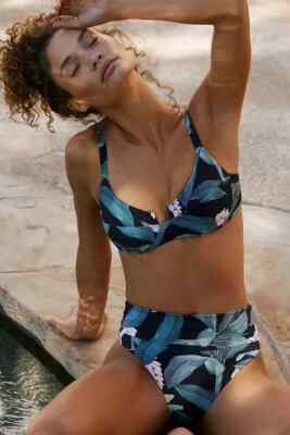 Damen Bikini Zweiteiler Culotte Triangel Grün Bunt Elegante Designs 72425