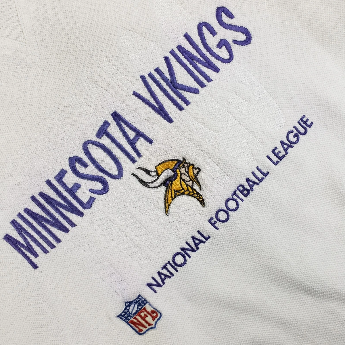 Vintage 90s Logo Athletic Minnesota Vikings Sweatshirt Embroidered White XL NFL