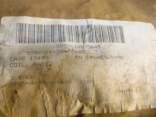 Rockwell Collins Inc. - Radio Frequency Coil - P/N: 240-2767-090 (NOS) - Picture 5 of 5